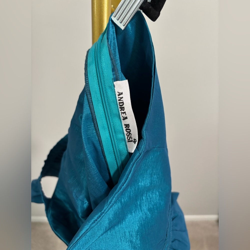 ANDREA ROSSI Teal One-Shoulder Ruffle Top - Picture 3 of 3